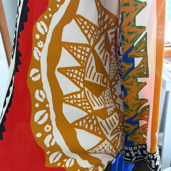 John Mark Size L Bohemian Abstract Print Open Front Cardigan Bold and Vibrant - Picture 7 of 10